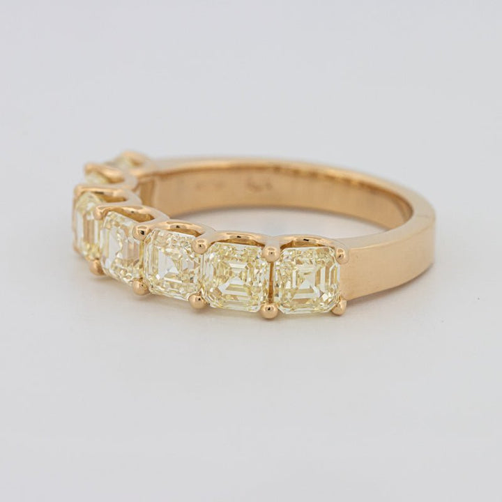 7 Half Fancy Yellow Asscher Eternity Ring - ZIZOV DIAMONDS