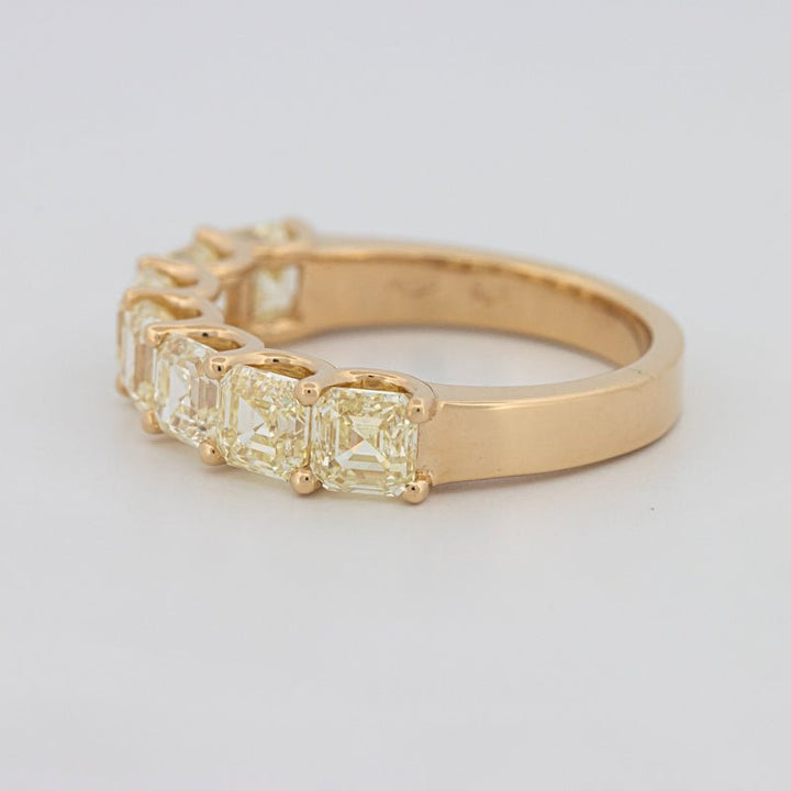 7 Half Fancy Yellow Asscher Eternity Ring - ZIZOV DIAMONDS
