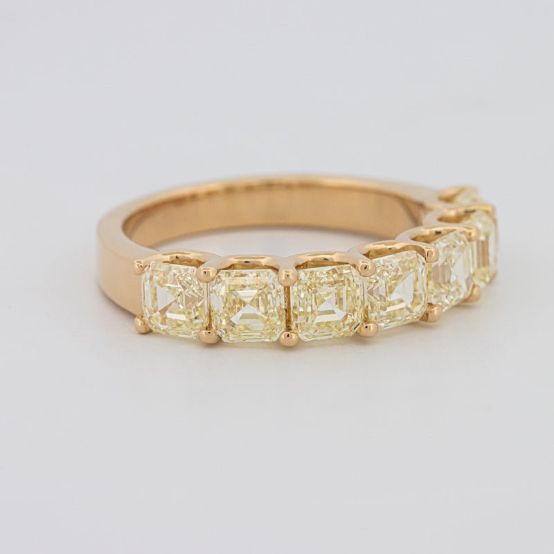 7 Half Fancy Yellow Asscher Eternity Ring - ZIZOV DIAMONDS
