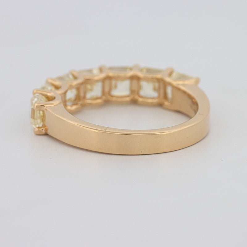 7 Half Fancy Yellow Asscher Eternity Ring - ZIZOV DIAMONDS
