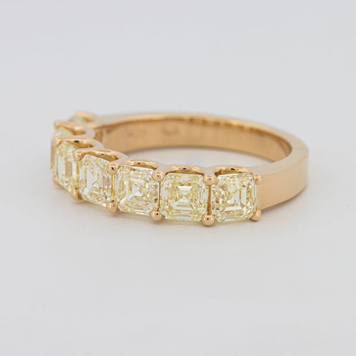 7 Half Fancy Yellow Asscher Eternity Ring - ZIZOV DIAMONDS