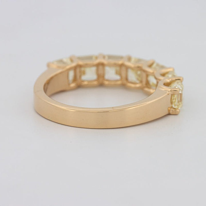 7 Half Fancy Yellow Asscher Eternity Ring - ZIZOV DIAMONDS