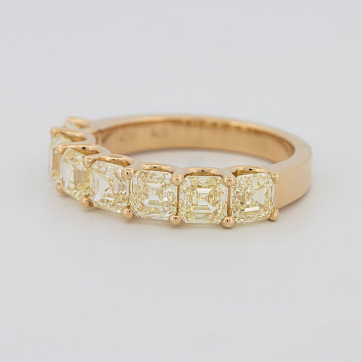 7 Half Fancy Yellow Asscher Eternity Ring - ZIZOV DIAMONDS