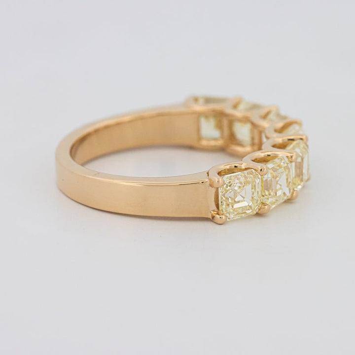 7 Half Fancy Yellow Asscher Eternity Ring - ZIZOV DIAMONDS