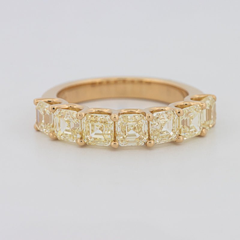 7 Half Fancy Yellow Asscher Eternity Ring - ZIZOV DIAMONDS