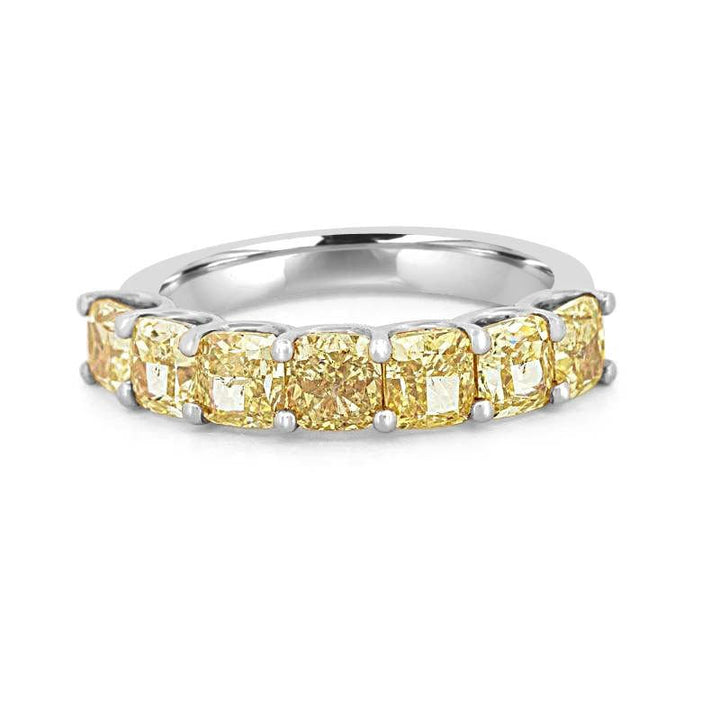 7 Half Fancy Yellow Square Radiant Eternity Ring - ZIZOV DIAMONDS