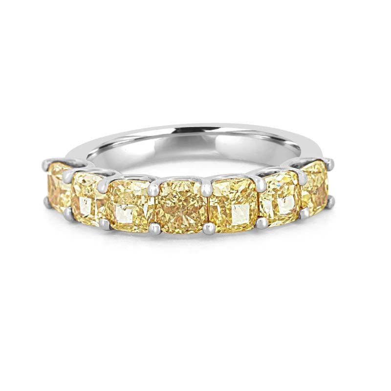 7 Half Fancy Yellow Square Radiant Eternity Ring - ZIZOV DIAMONDS