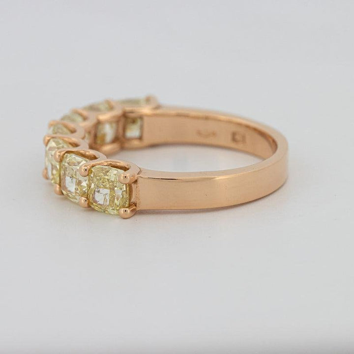 7 Half Fancy Yellow Square Radiant Eternity Ring - ZIZOV DIAMONDS
