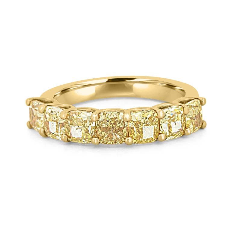 7 Half Fancy Yellow Square Radiant Eternity Ring - ZIZOV DIAMONDS