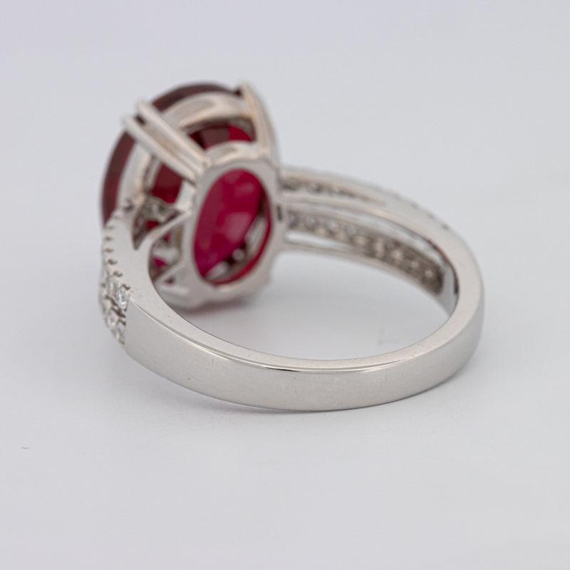 7.60 CT Oval Red Ruby Ring - ZIZOV DIAMONDS