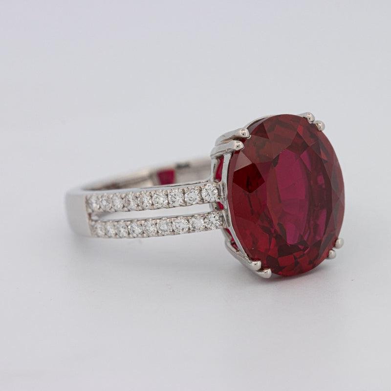 7.60 CT Oval Red Ruby Ring - ZIZOV DIAMONDS