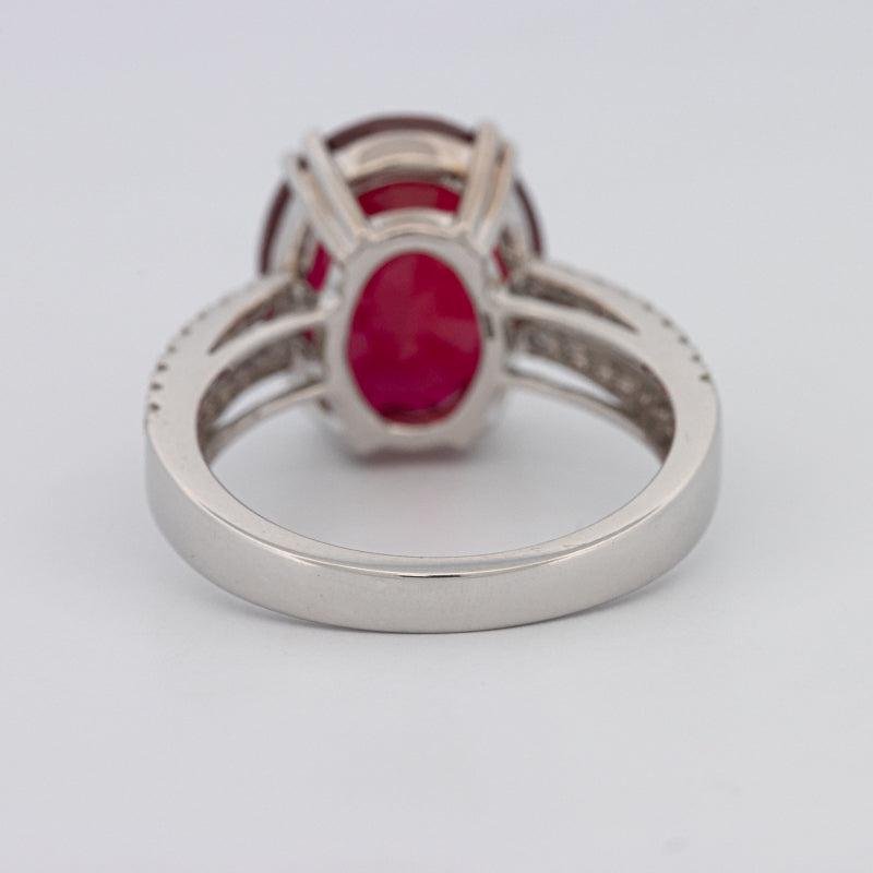 7.60 CT Oval Red Ruby Ring - ZIZOV DIAMONDS