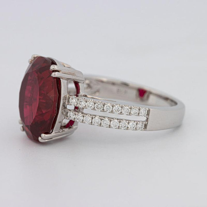 7.60 CT Oval Red Ruby Ring - ZIZOV DIAMONDS