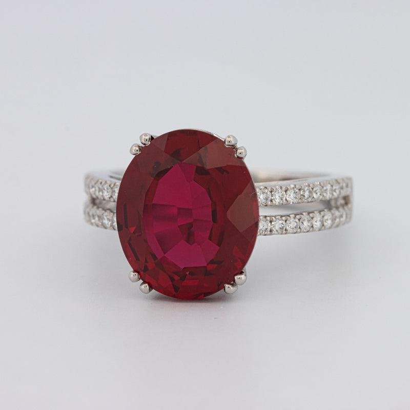 7.60 CT Oval Red Ruby Ring - ZIZOV DIAMONDS