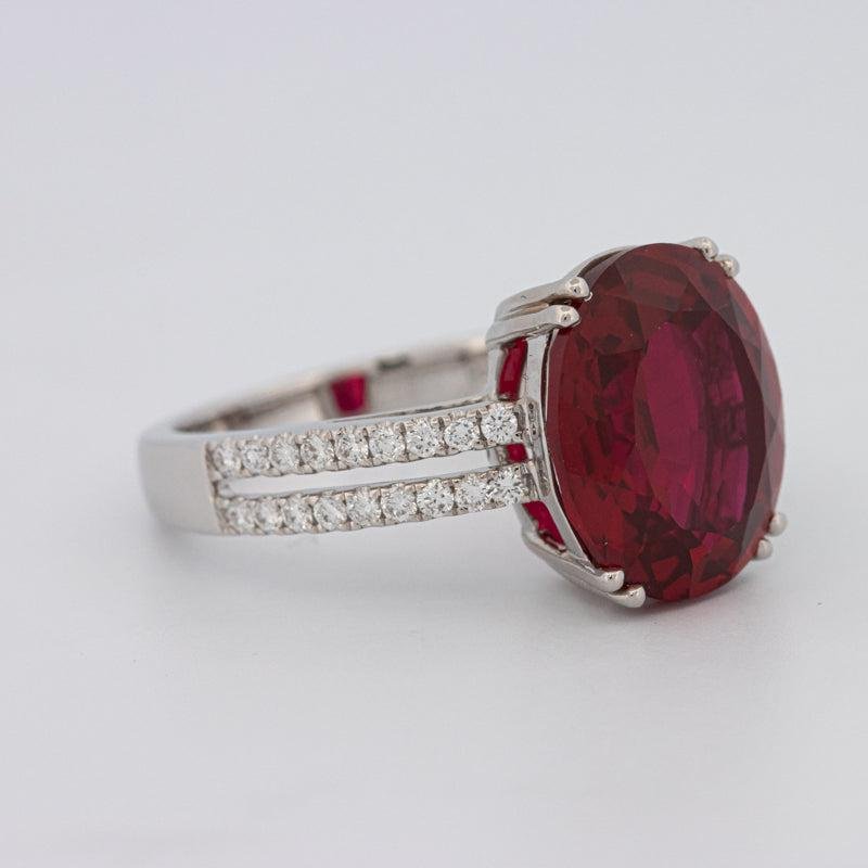 7.60 CT Oval Red Ruby Ring - ZIZOV DIAMONDS