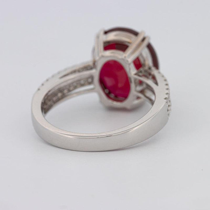 7.60 CT Oval Red Ruby Ring - ZIZOV DIAMONDS