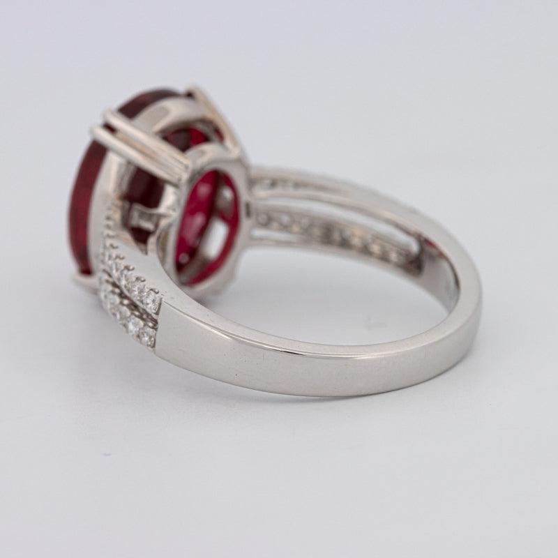 7.60 CT Oval Red Ruby Ring - ZIZOV DIAMONDS