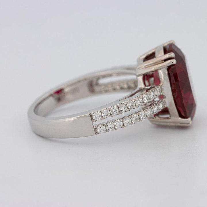 7.60 CT Oval Red Ruby Ring - ZIZOV DIAMONDS