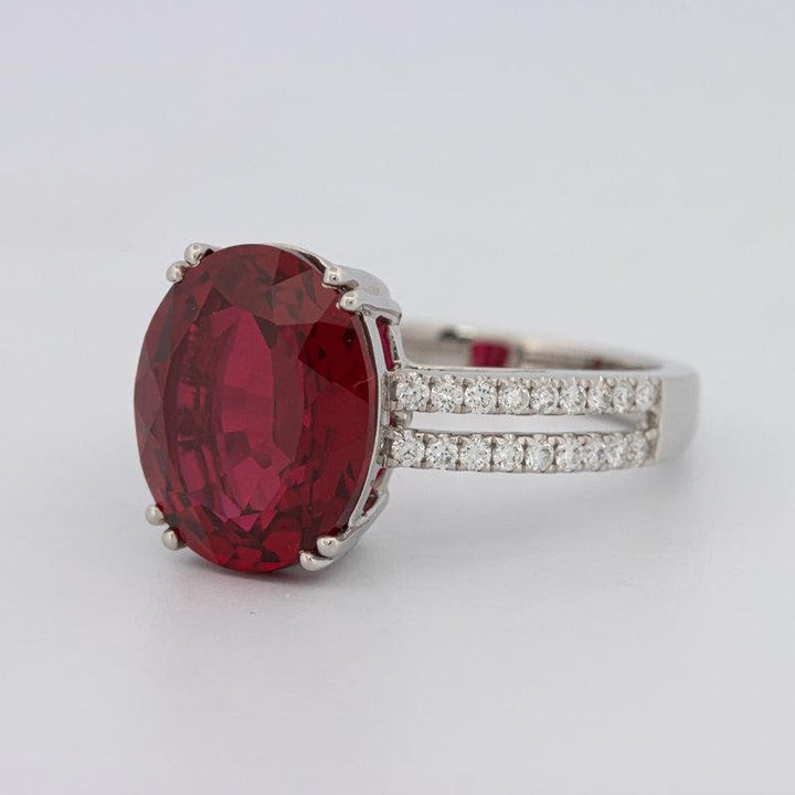 7.60 CT Oval Red Ruby Ring - ZIZOV DIAMONDS