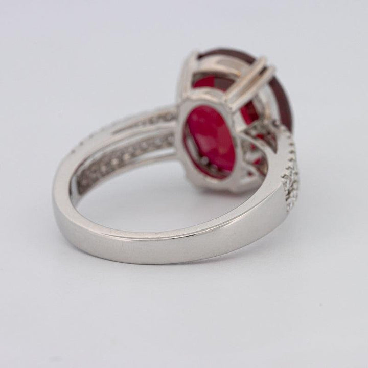 7.60 CT Oval Red Ruby Ring - ZIZOV DIAMONDS