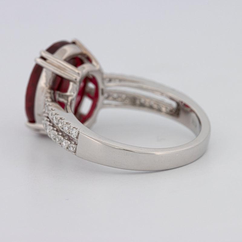 7.60 CT Oval Red Ruby Ring - ZIZOV DIAMONDS