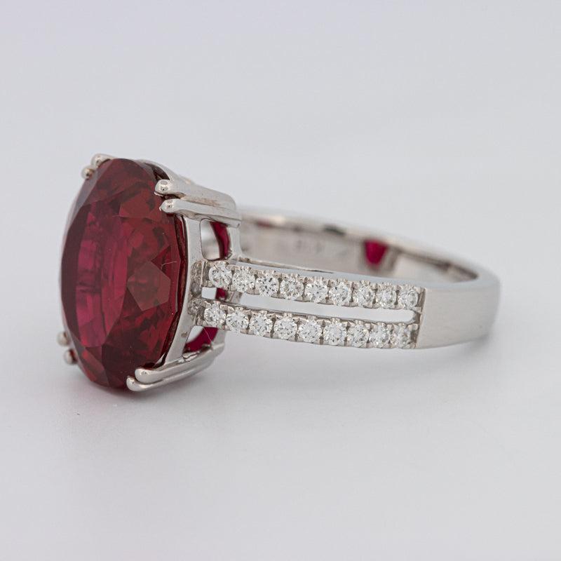 7.60 CT Oval Red Ruby Ring - ZIZOV DIAMONDS