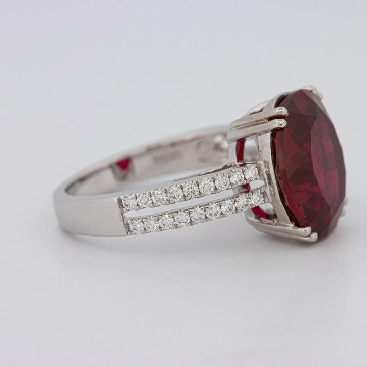 7.60 CT Oval Red Ruby Ring - ZIZOV DIAMONDS