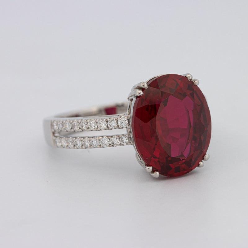 7.60 CT Oval Red Ruby Ring - ZIZOV DIAMONDS