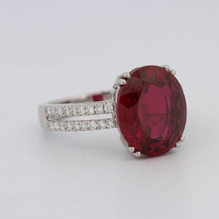 7.60 CT Oval Red Ruby Ring - ZIZOV DIAMONDS