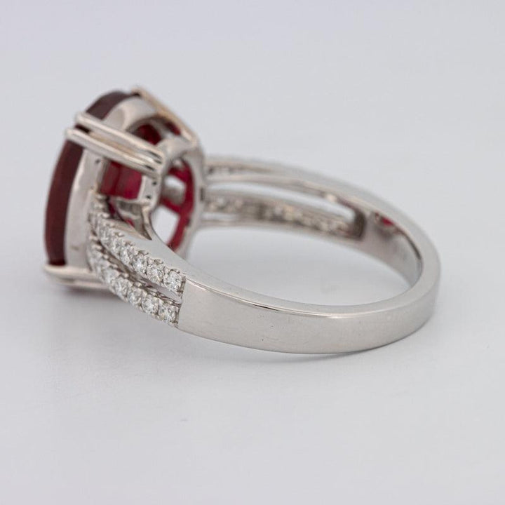 7.60 CT Oval Red Ruby Ring - ZIZOV DIAMONDS