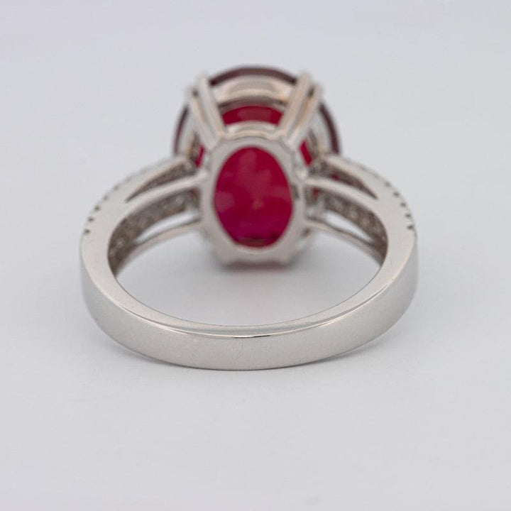 7.60 CT Oval Red Ruby Ring - ZIZOV DIAMONDS
