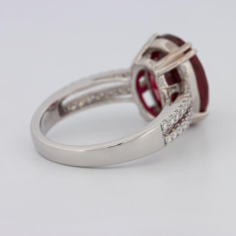 7.60 CT Oval Red Ruby Ring - ZIZOV DIAMONDS