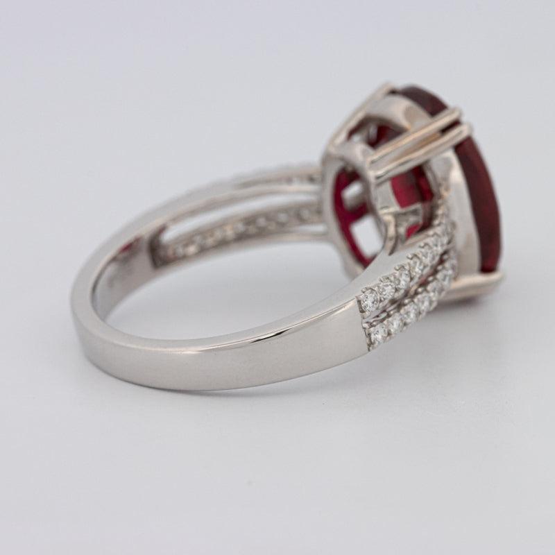 7.60 CT Oval Red Ruby Ring - ZIZOV DIAMONDS