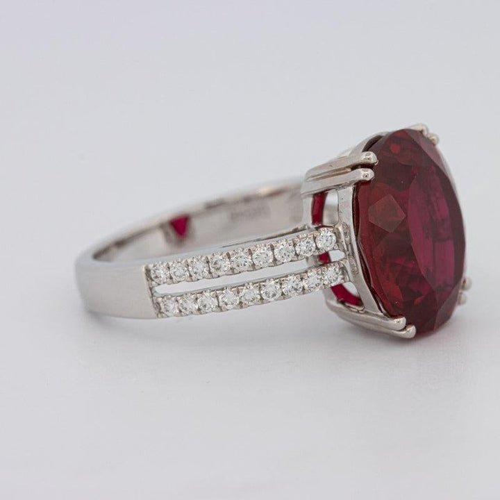 7.60 CT Oval Red Ruby Ring - ZIZOV DIAMONDS