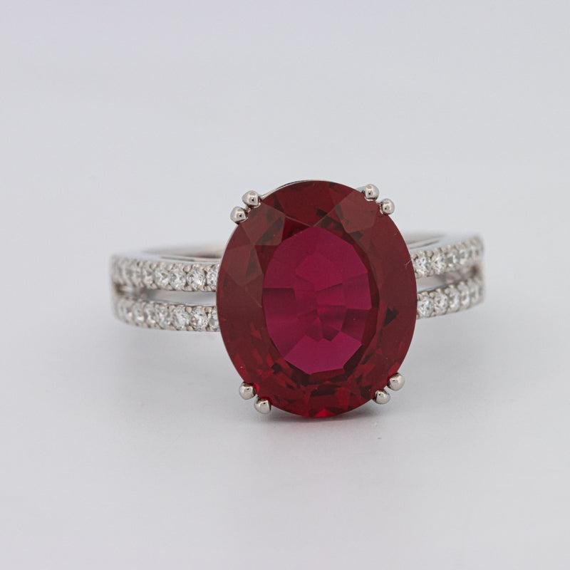7.60 CT Oval Red Ruby Ring - ZIZOV DIAMONDS