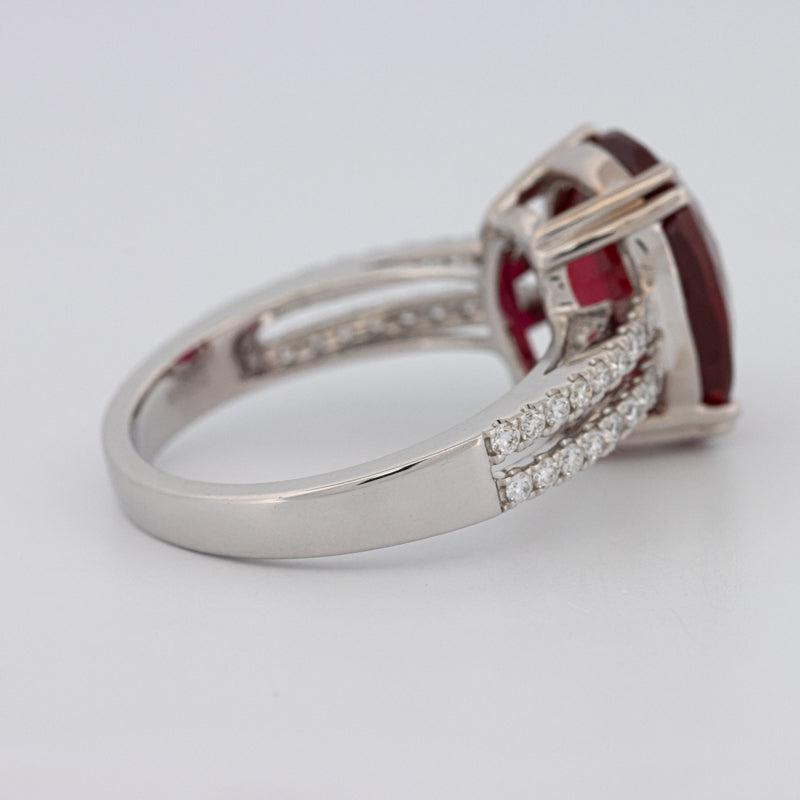 7.60 CT Oval Red Ruby Ring - ZIZOV DIAMONDS