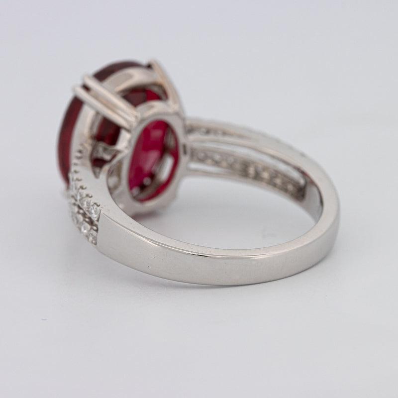 7.60 CT Oval Red Ruby Ring - ZIZOV DIAMONDS
