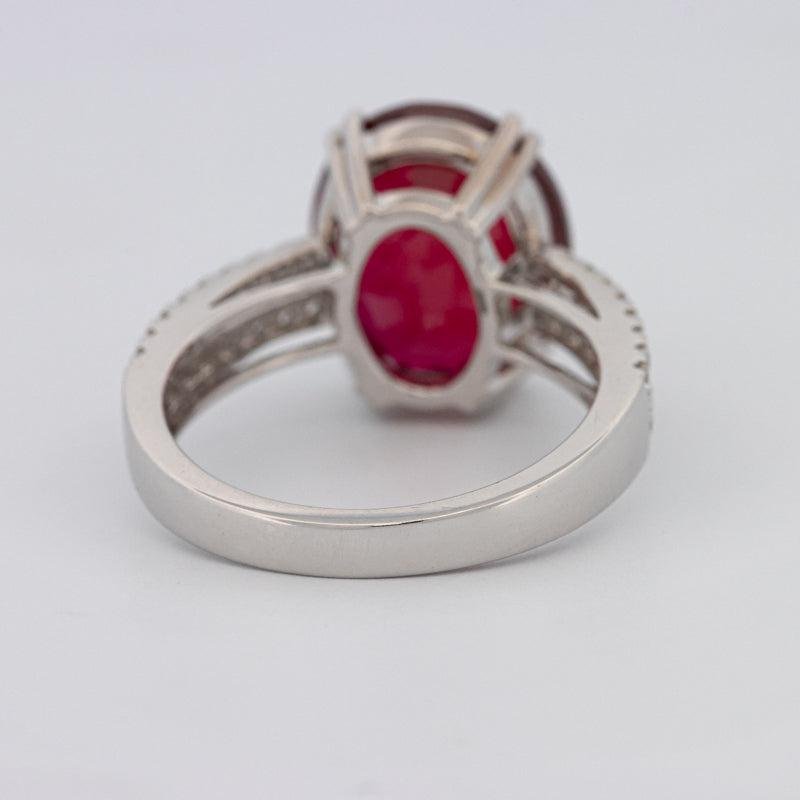 7.60 CT Oval Red Ruby Ring - ZIZOV DIAMONDS