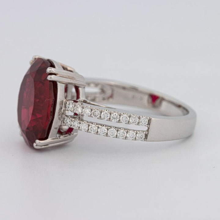 7.60 CT Oval Red Ruby Ring - ZIZOV DIAMONDS