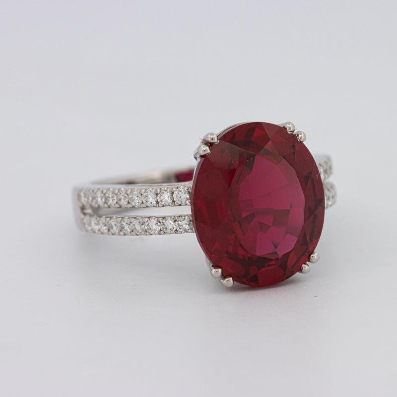 7.60 CT Oval Red Ruby Ring - ZIZOV DIAMONDS