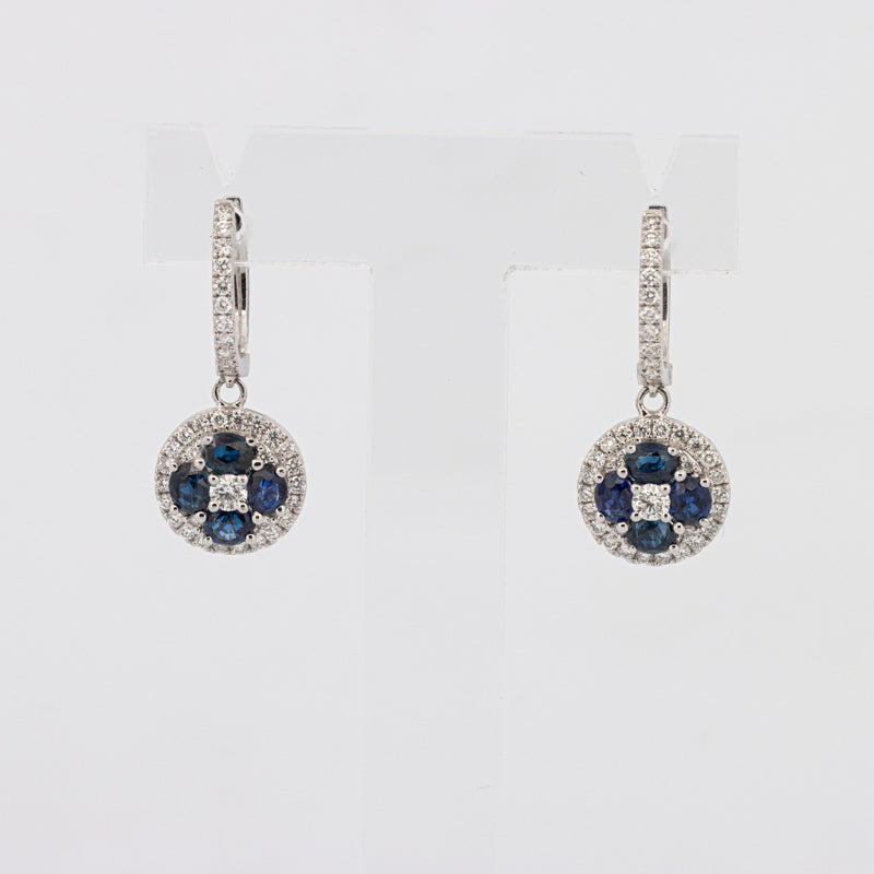 Blue Sapphire Dangling Earrings