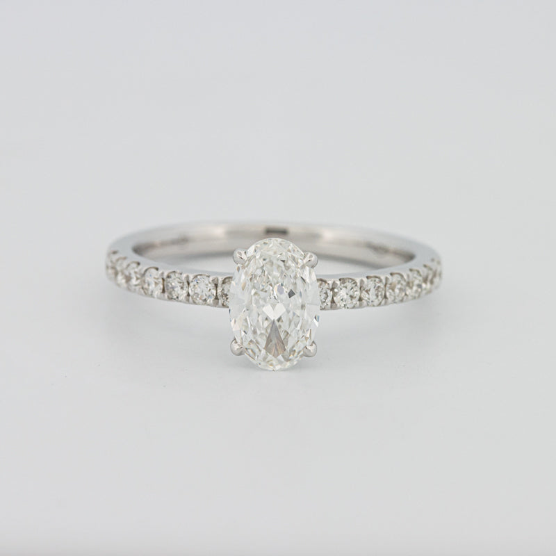 Oval Cut Solitaire Pavé Ring