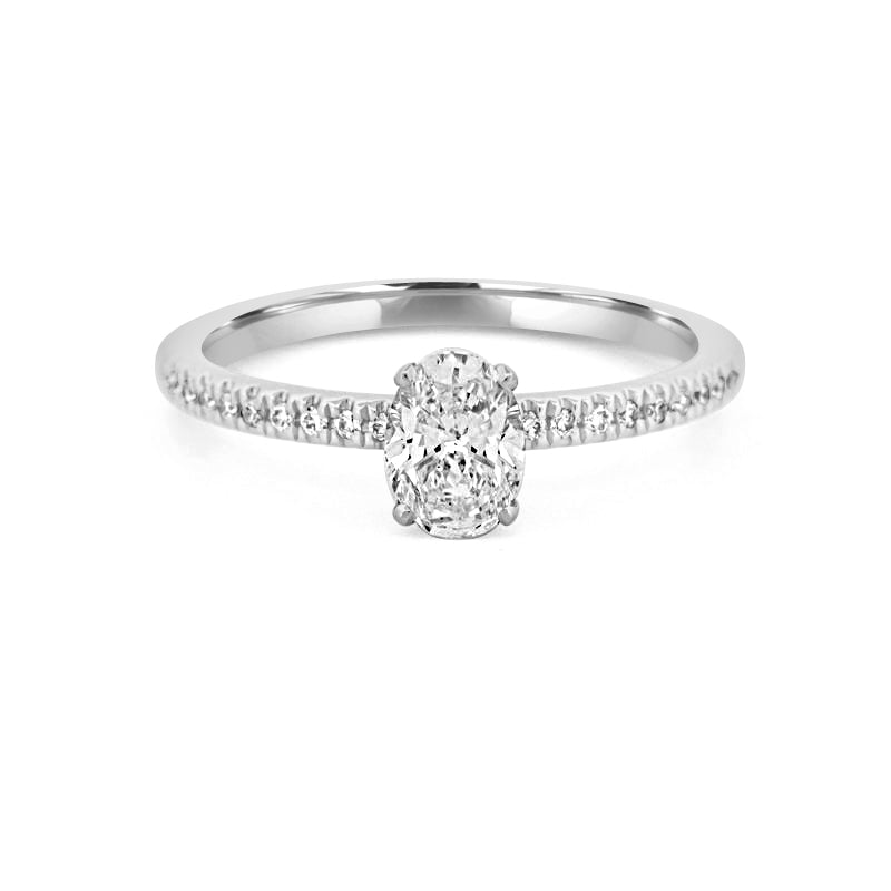 Oval Cut Solitaire Pavé Ring