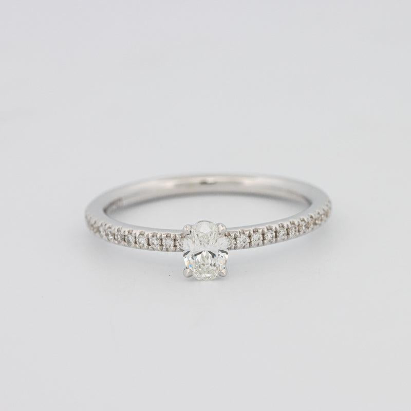 Oval Solitaire Pavé Ring