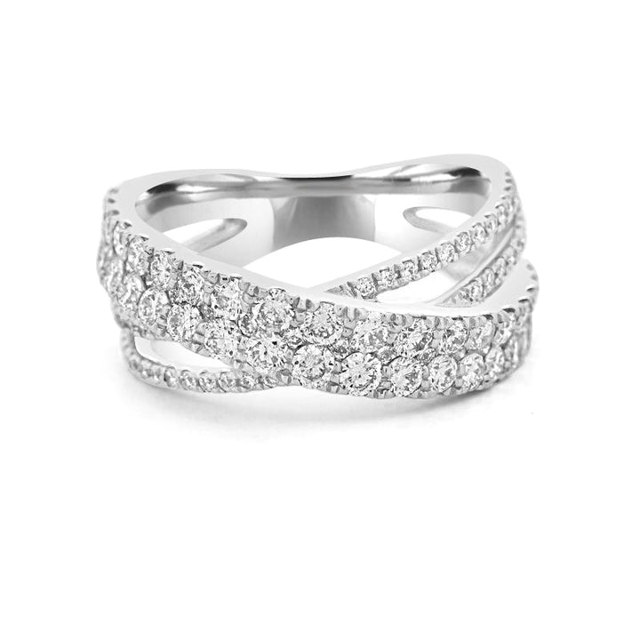 Cross-over diamanten ring