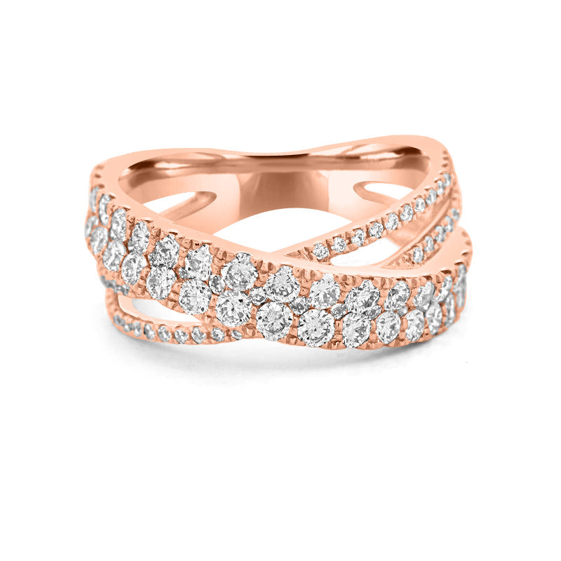 Cross-over diamanten ring