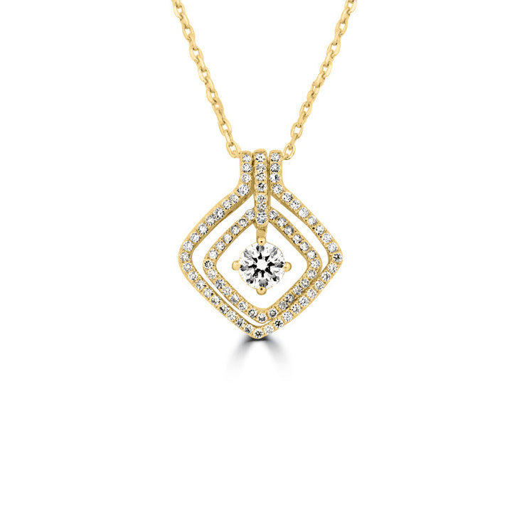 Dangling Round Solitaire Pendant