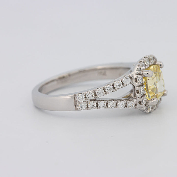 Fancy Yellow Intense Cushion Halo Solitaire