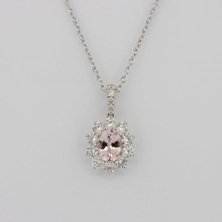 Flower Morganite Diamond Pendant