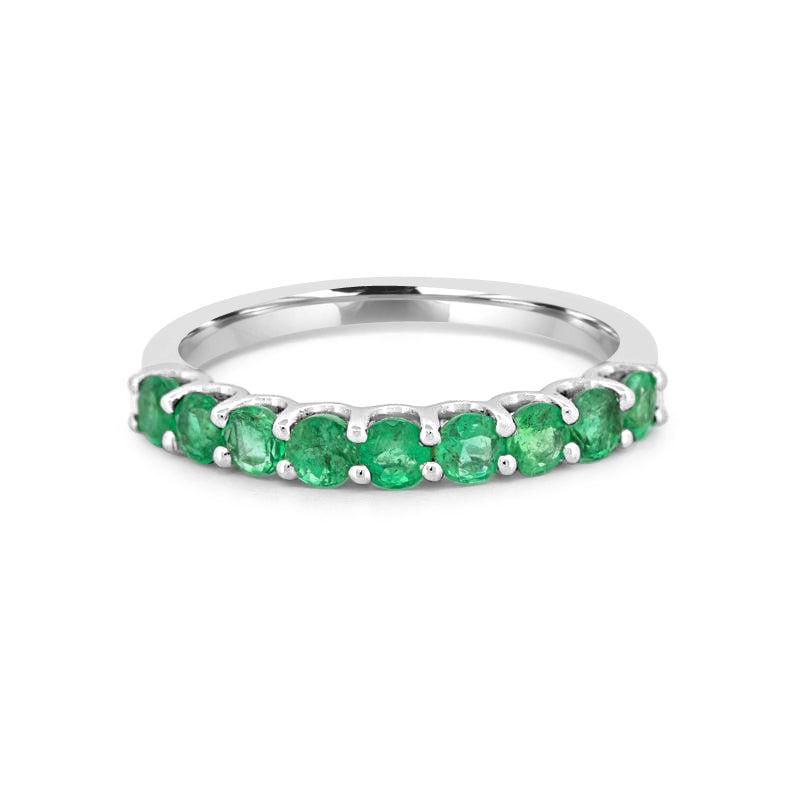 Grüner Smaragd-Half-Eternity-Ring